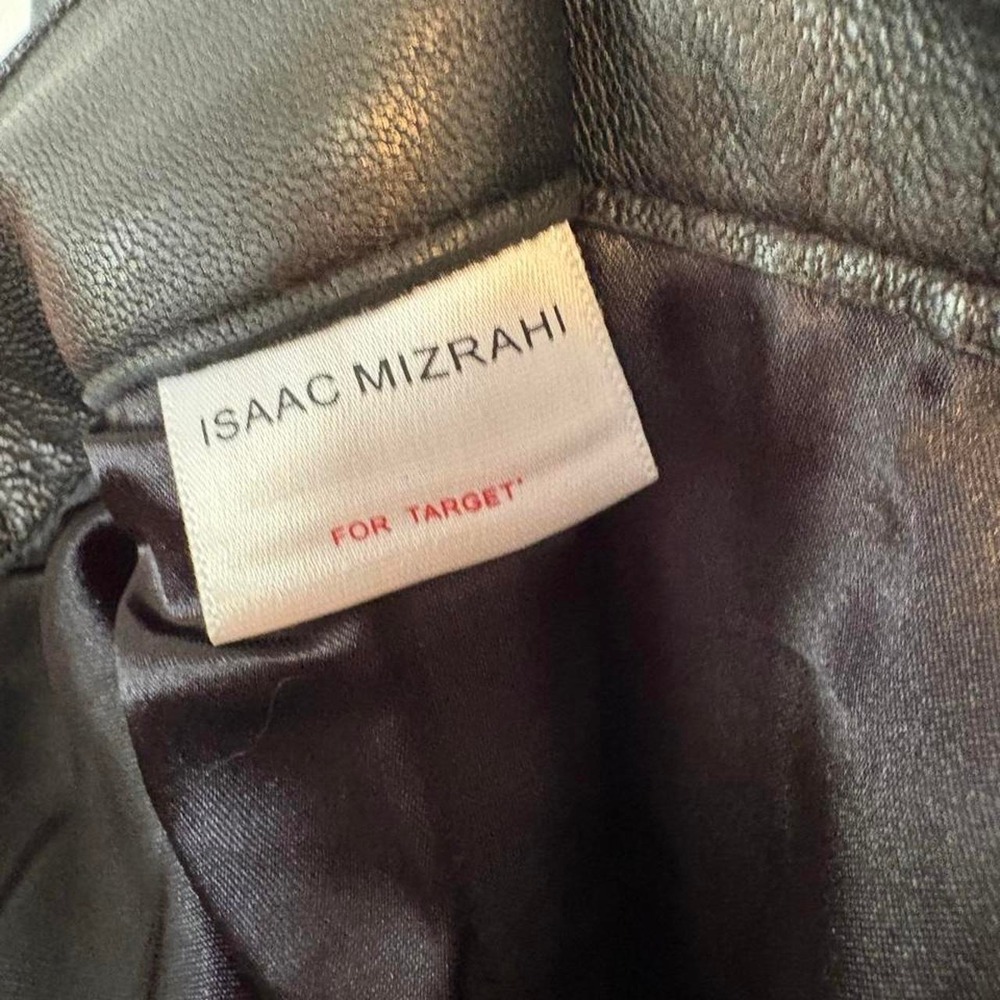 Women Skirt Genuine Leather Black Size 8 Isaac Mizrahi - Picture 4 of 5